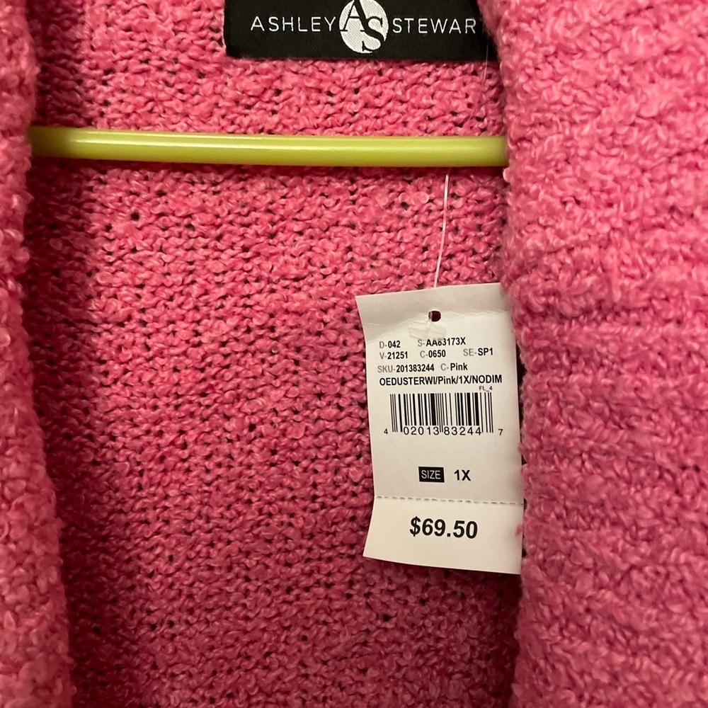 Ashley Stewart pink sweater dress with belt - Picture 3 of 3